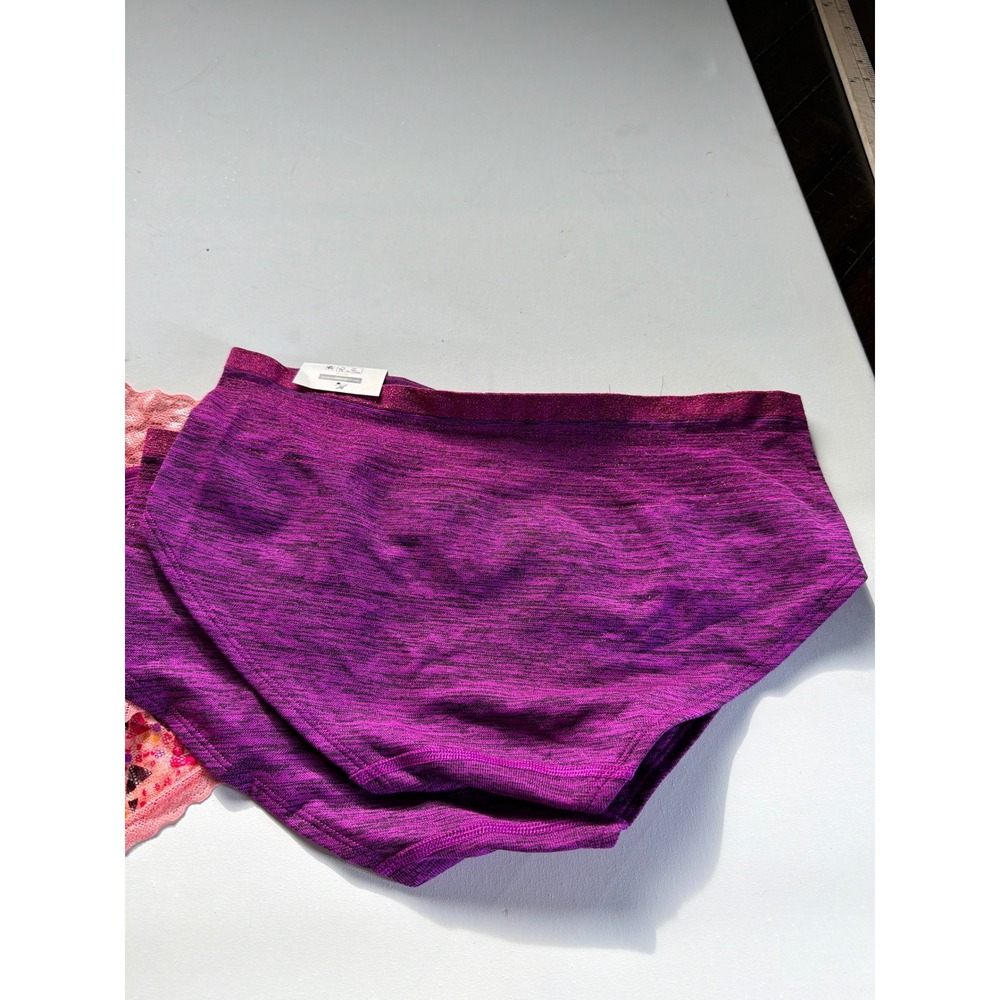 No Boundaries  Panty Bundle 5 Pack Hipster Thong Lace Seamless Purple Pink L 7 - Picture 7 of 7